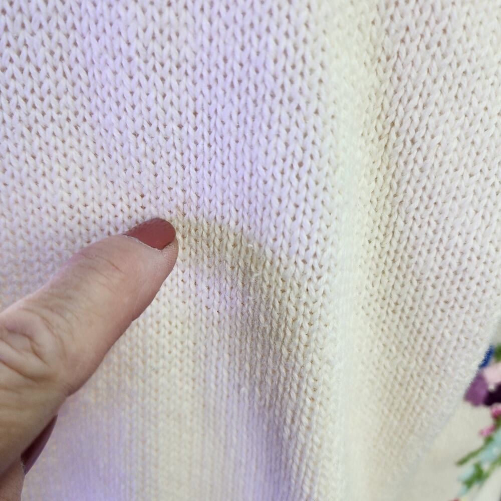 Haband Sweater Women’s Large Embroidered Floral Button-Up Cardigan Cottagecore - Picture 10 of 16